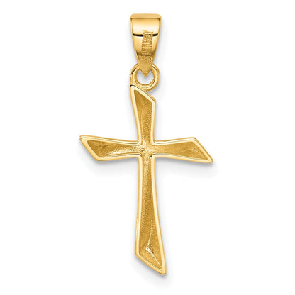 14K Gelbgold Poliert Kreuz Anhänger