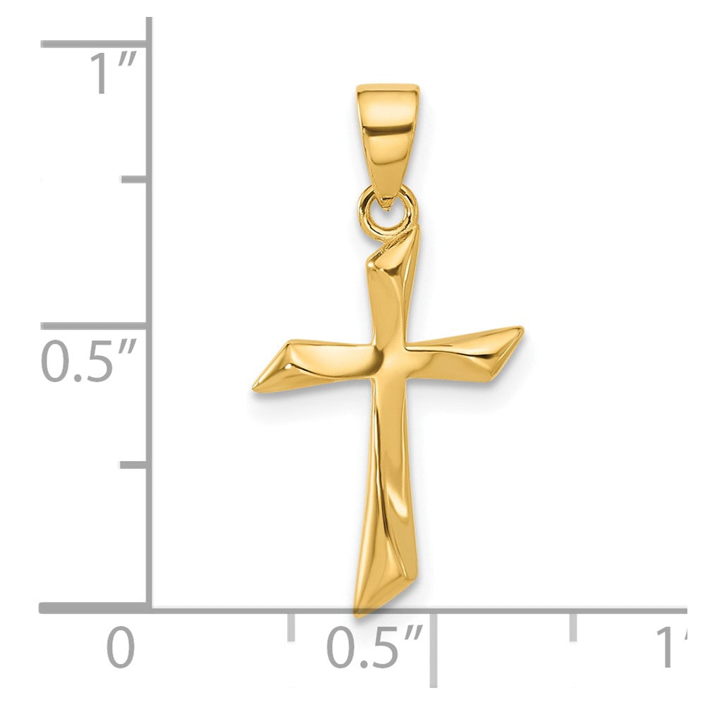 14K Gelbgold Poliert Kreuz Anhänger