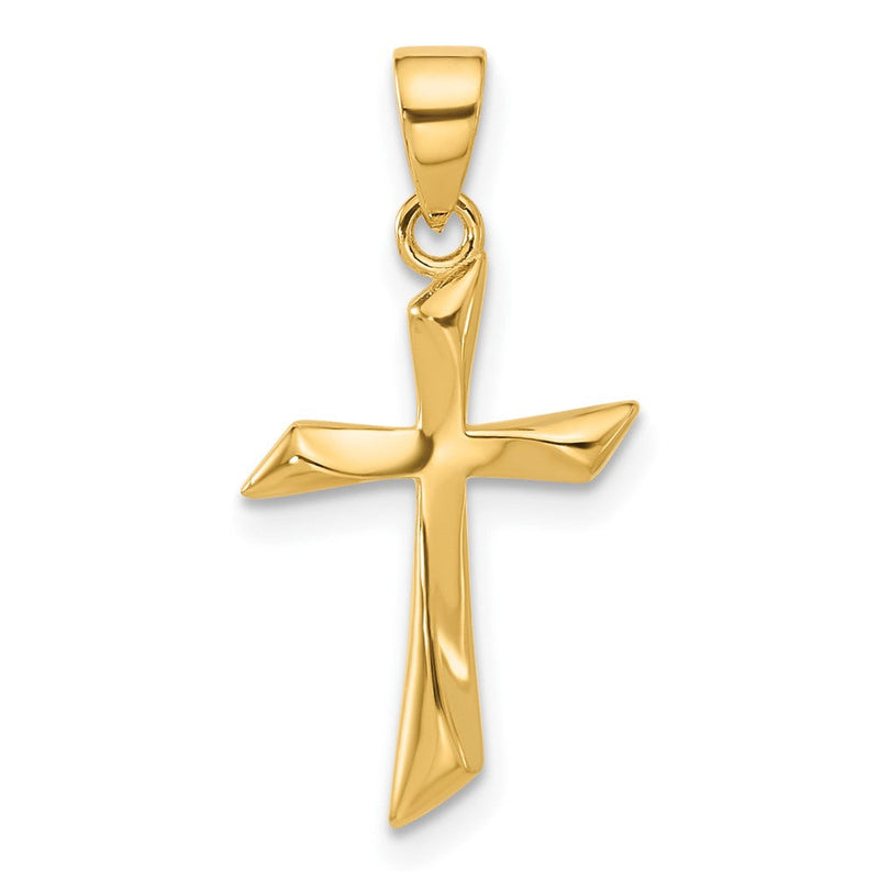 14K Gelbgold Poliert Kreuz Anhänger