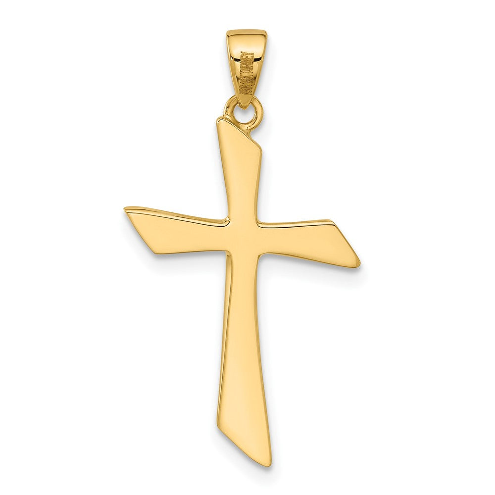 14K Gelbgold Poliert Kreuz Anhänger
