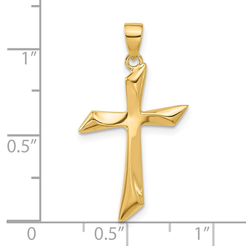 14K Gelbgold Poliert Kreuz Anhänger