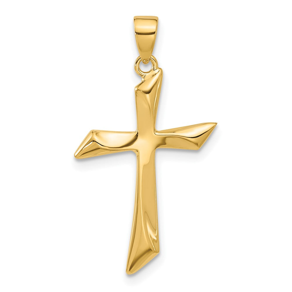 14K Gelbgold Poliert Kreuz Anhänger