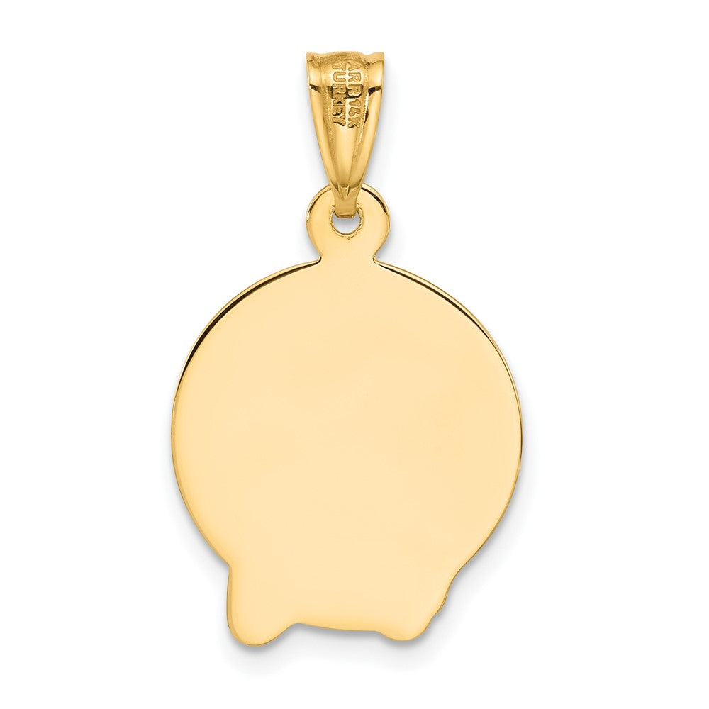 14K Gelbgold Satiniert Jesus Medaille Anhänger