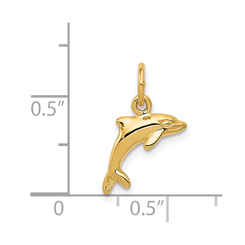 14K Gelbgold Delfin Anhänger