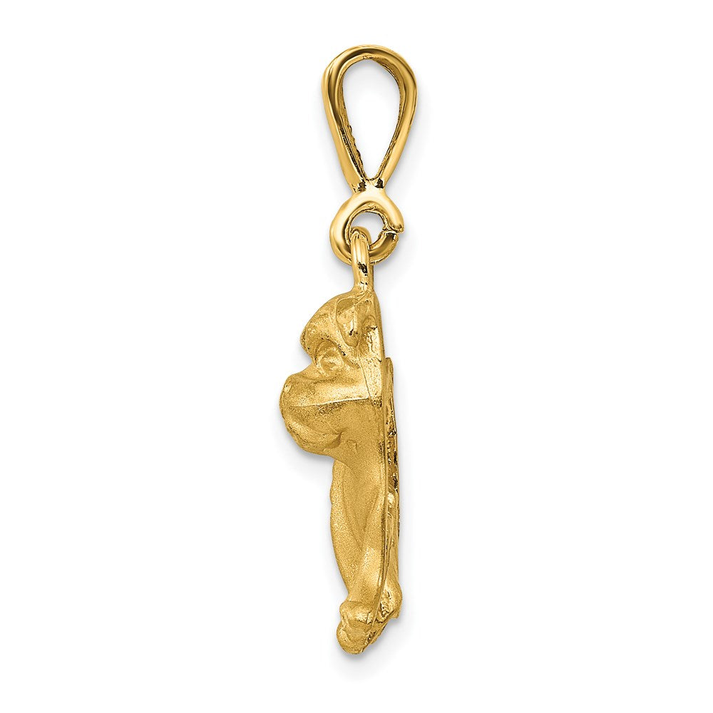 14K Gelbgold Bulldogge-Anhänger