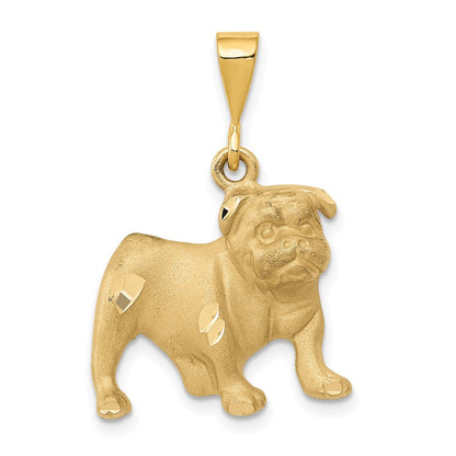 14K Gelbgold Bulldogge-Anhänger
