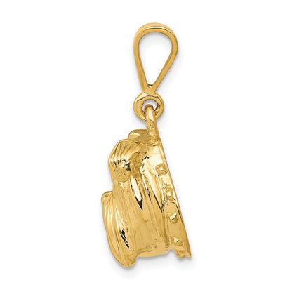 14K Gelbgold Bulldogge-Anhänger