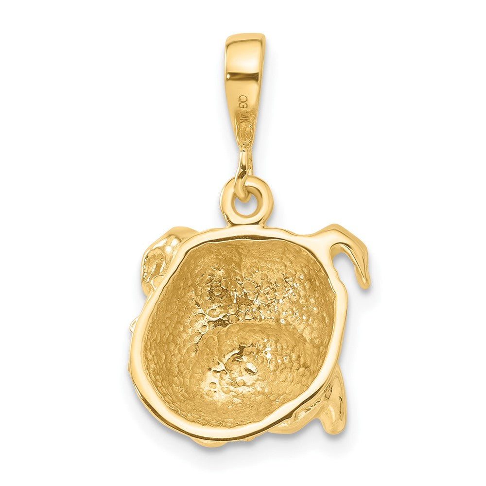 14K Gelbgold Bulldogge-Anhänger