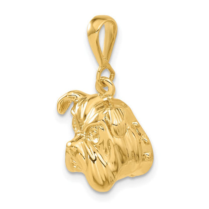 14K Gelbgold Bulldogge-Anhänger