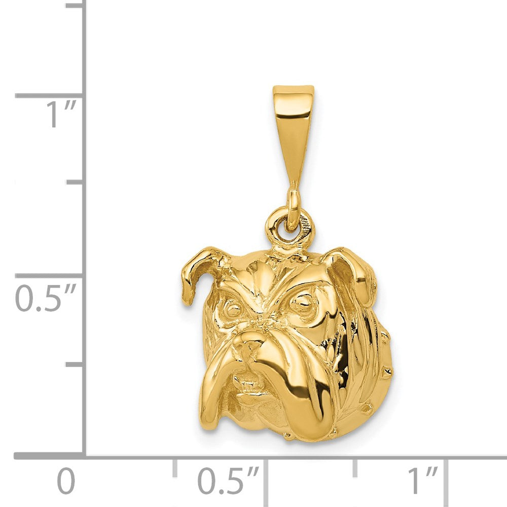 14K Gelbgold Bulldogge-Anhänger