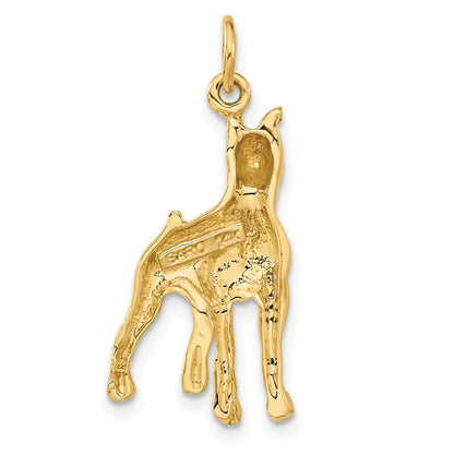 14K Gelbgold massiver polierter Boxer-Charm