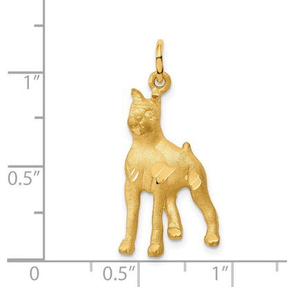 14K Gelbgold massiver polierter Boxer-Charm
