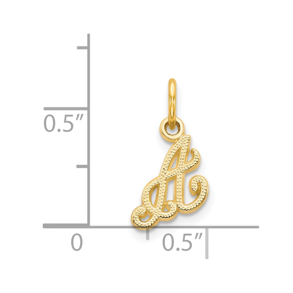 14K Gelbgold 14ky Schreibschrift Buchstabe A Initiale Charm