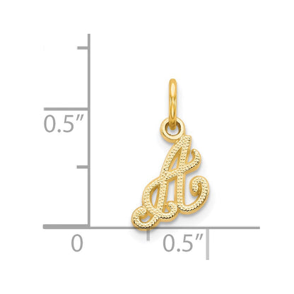 14K Gelbgold 14ky Schreibschrift Buchstabe A Initiale Charm