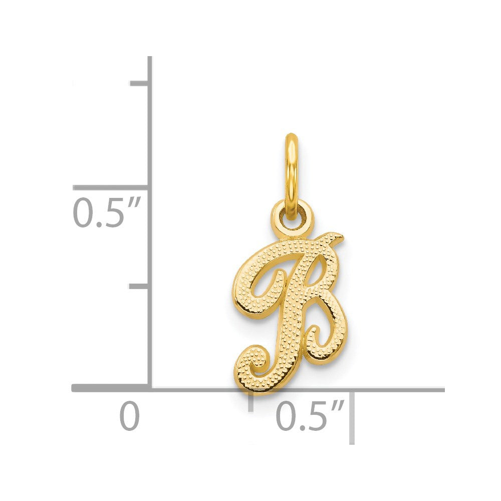 14K Gelbgold 14ky Schreibschrift Buchstabe B Initiale Charm