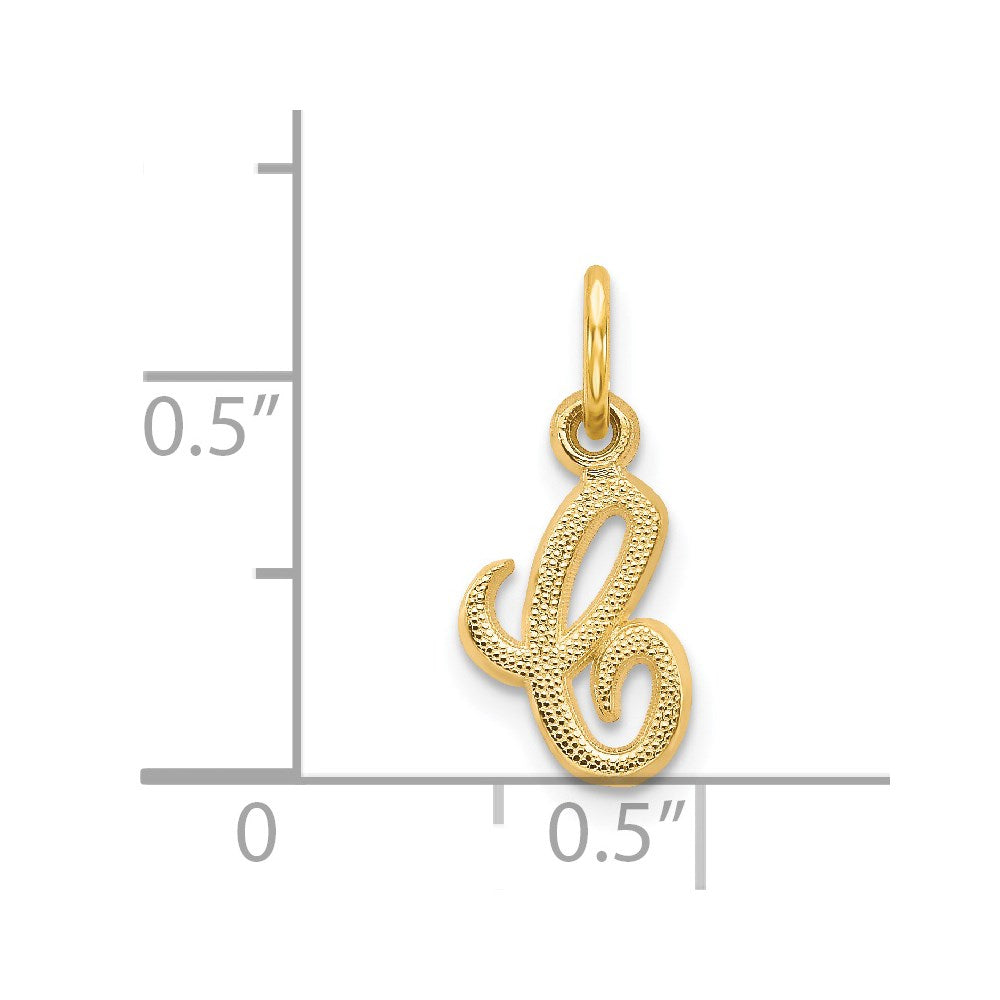 14K Gelbgold 14ky Schreibschrift Buchstabe C Initiale Charm