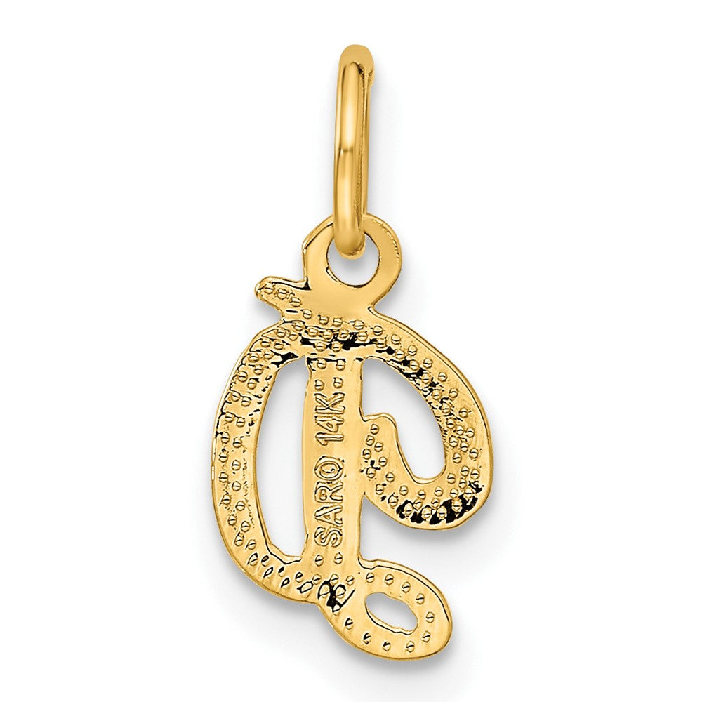 14K Gelbgold 14ky Schreibschrift Buchstabe D Initiale Charm
