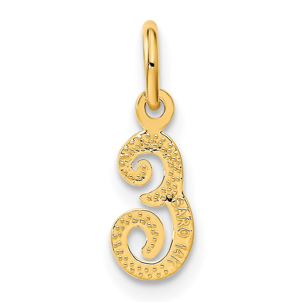 14K Gelbgold 14ky Schreibschrift Buchstabe E Initiale Charm