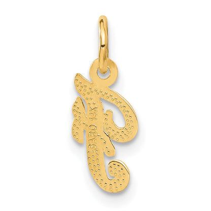 14K Gelbgold 14ky Schreibschrift Buchstabe F Initiale Charm