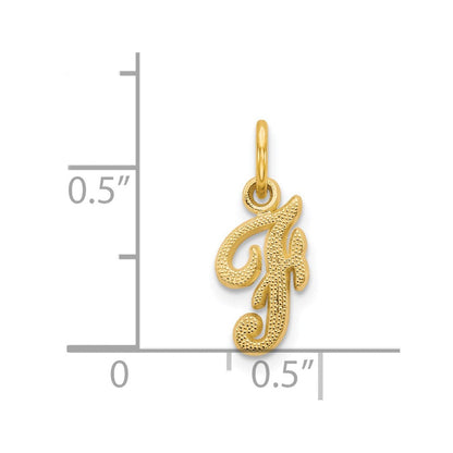 14K Gelbgold 14ky Schreibschrift Buchstabe F Initiale Charm