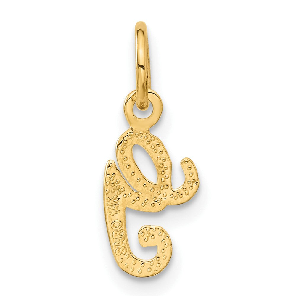 14K Gelbgold 14ky Schreibschrift Buchstabe G Initiale Charm