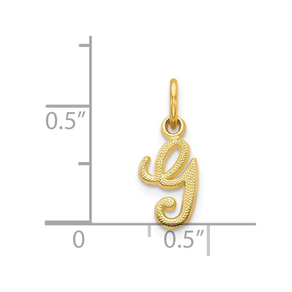 14K Gelbgold 14ky Schreibschrift Buchstabe G Initiale Charm