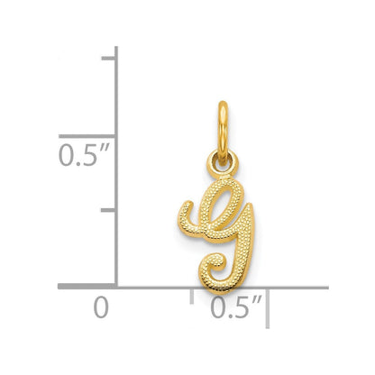 14K Gelbgold 14ky Schreibschrift Buchstabe G Initiale Charm