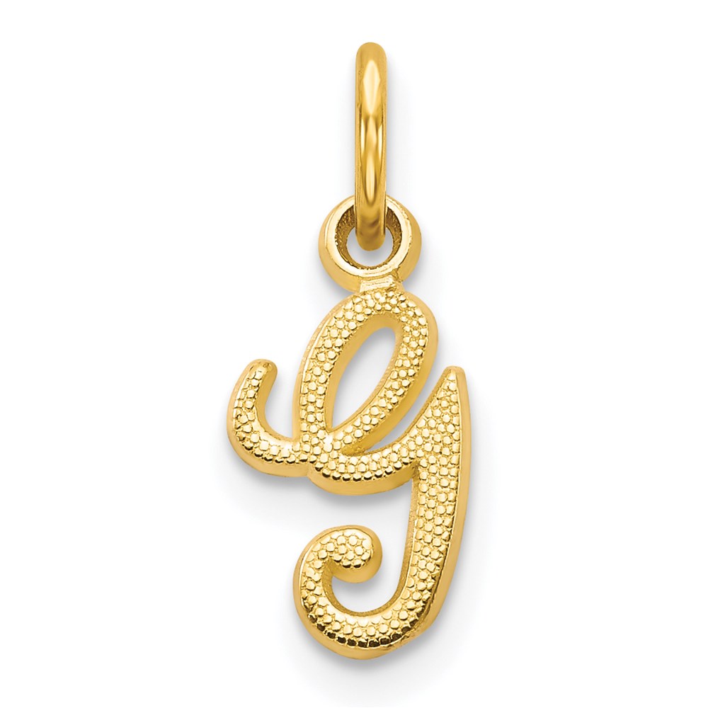 14K Gelbgold 14ky Schreibschrift Buchstabe G Initiale Charm