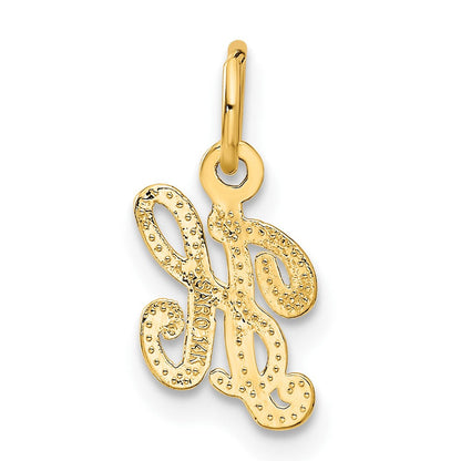 14K Gelbgold 14ky Schreibschrift Buchstabe H Initiale Charm