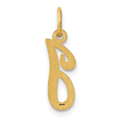 14K Gelbgold 14ky Schreibschrift Buchstabe I Initiale Charm