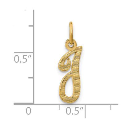 14K Gelbgold 14ky Schreibschrift Buchstabe I Initiale Charm