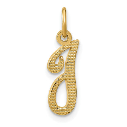 14K Gelbgold 14ky Schreibschrift Buchstabe I Initiale Charm
