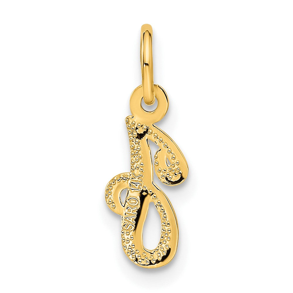 14K Gelbgold 14ky Schreibschrift Buchstabe J Initiale Charm