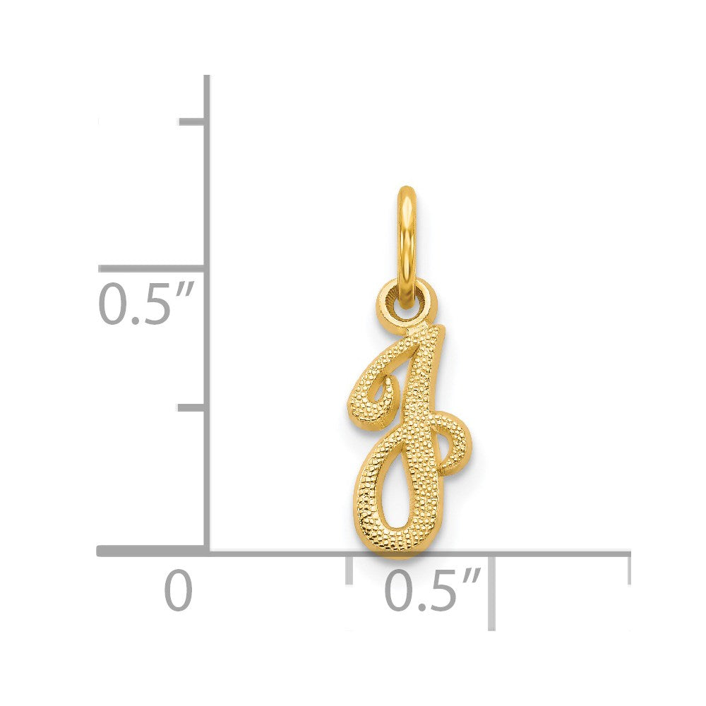 14K Gelbgold 14ky Schreibschrift Buchstabe J Initiale Charm