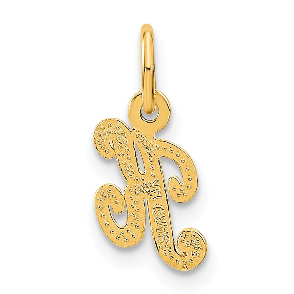 14K Gelbgold 14ky Schreibschrift Buchstabe K Initiale Charm