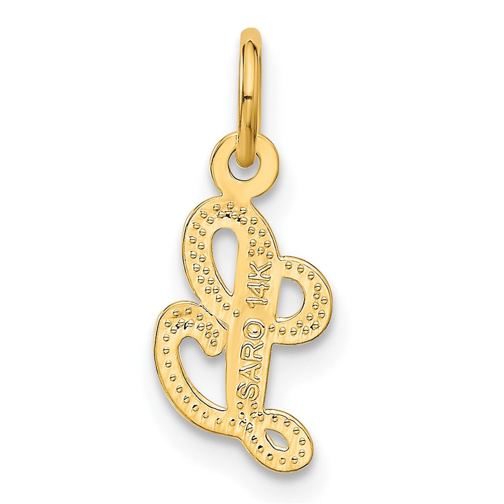 14K Gelbgold 14ky Schreibschrift Buchstabe L Initiale Charm
