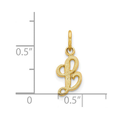 14K Gelbgold 14ky Schreibschrift Buchstabe L Initiale Charm