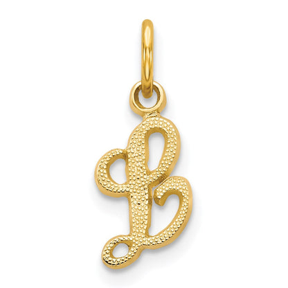 14K Gelbgold 14ky Schreibschrift Buchstabe L Initiale Charm