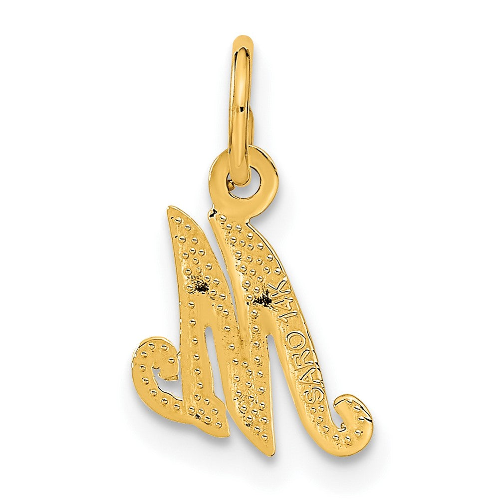 14K Gelbgold 14ky Schreibschrift Buchstabe M Initiale Charm