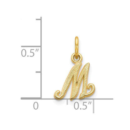 14K Gelbgold 14ky Schreibschrift Buchstabe M Initiale Charm