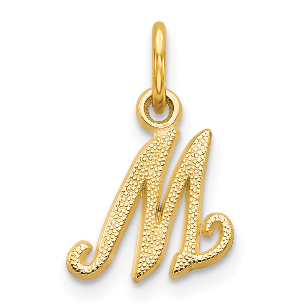14K Gelbgold 14ky Schreibschrift Buchstabe M Initiale Charm