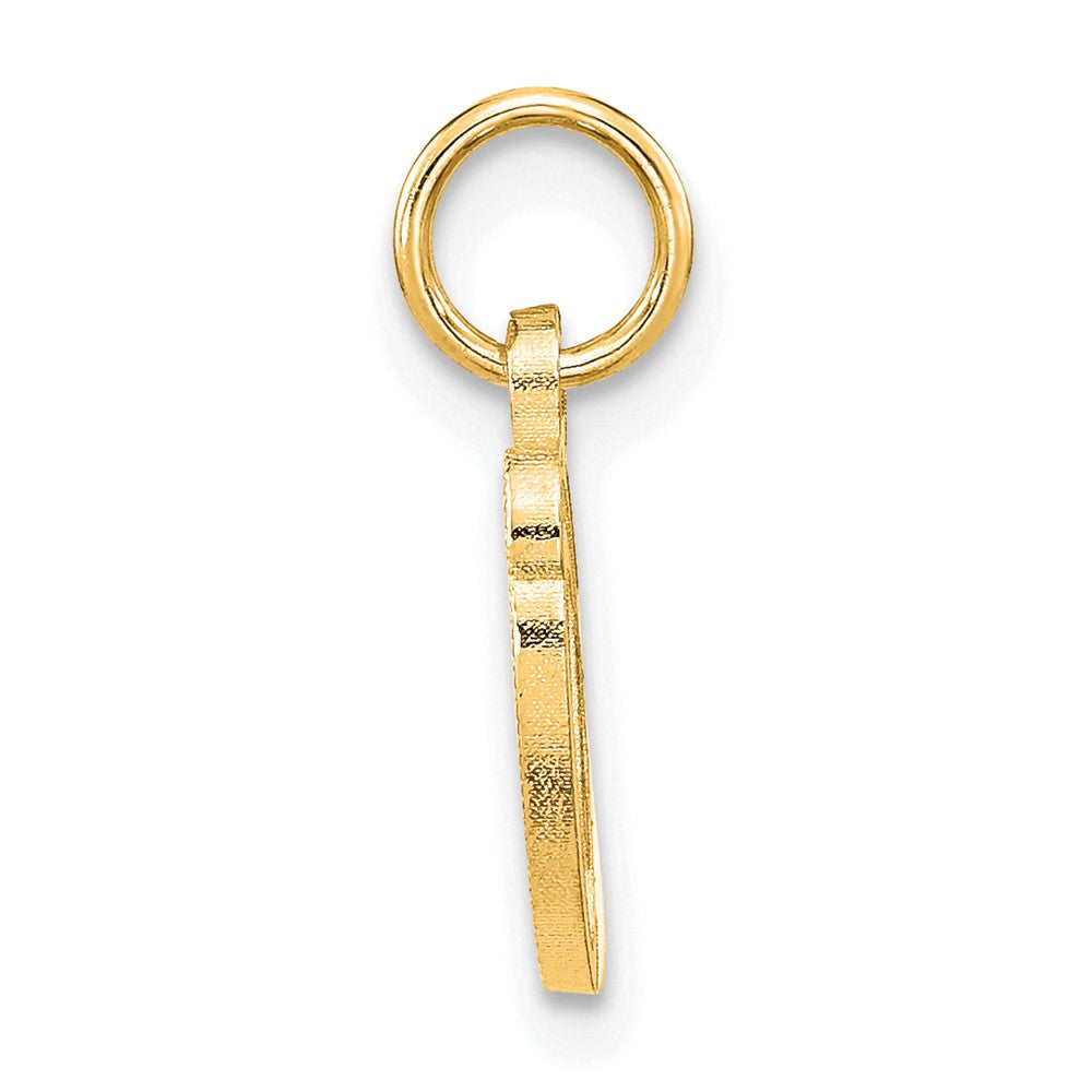 14K Gelbgold 14ky Schreibschrift Buchstabe O Initiale Charm