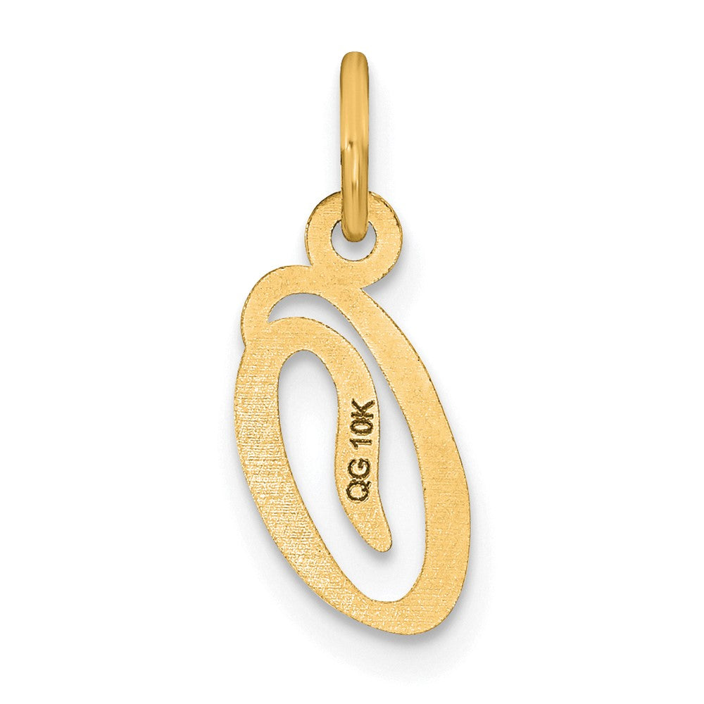 14K Gelbgold 14ky Schreibschrift Buchstabe O Initiale Charm