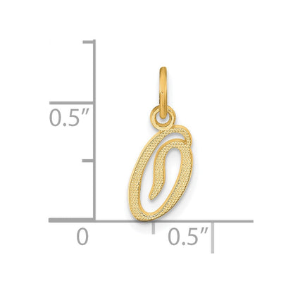 14K Gelbgold 14ky Schreibschrift Buchstabe O Initiale Charm