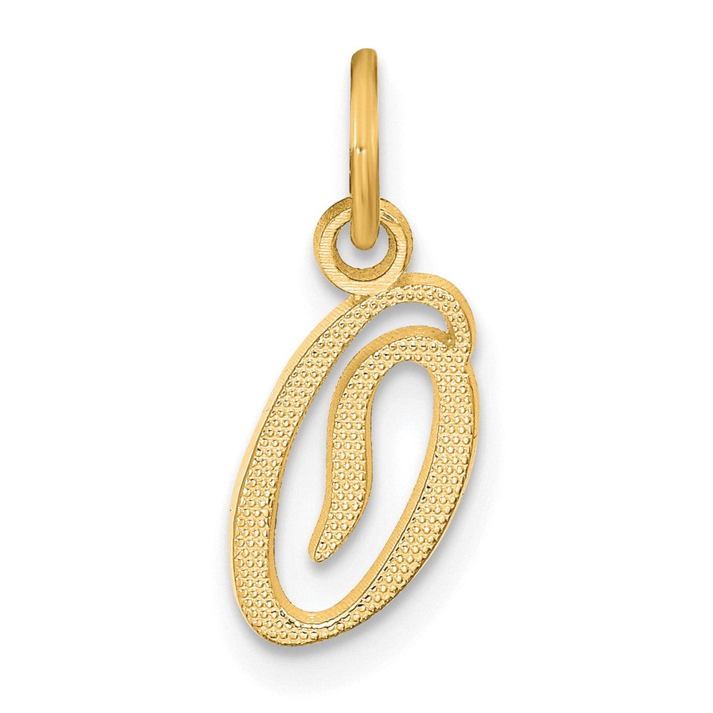 14K Gelbgold 14ky Schreibschrift Buchstabe O Initiale Charm
