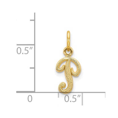 14K Gelbgold 14ky Schreibschrift Buchstabe P Initiale Charm