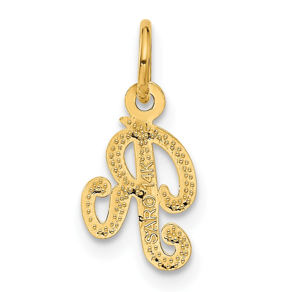 14K Gelbgold 14ky Schreibschrift Buchstabe R Initiale Charm