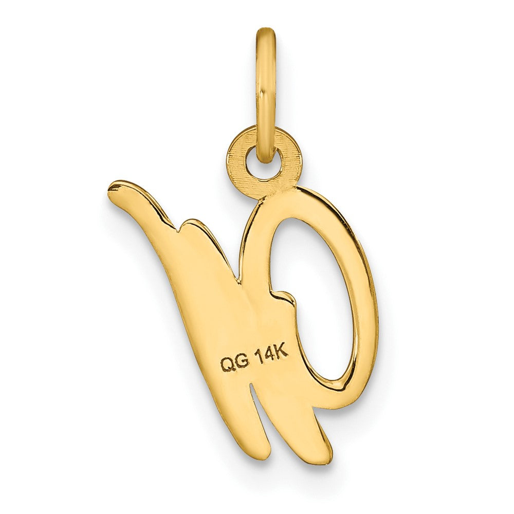 14K Gelbgold 14ky Schreibschrift Buchstabe W Initiale Charm