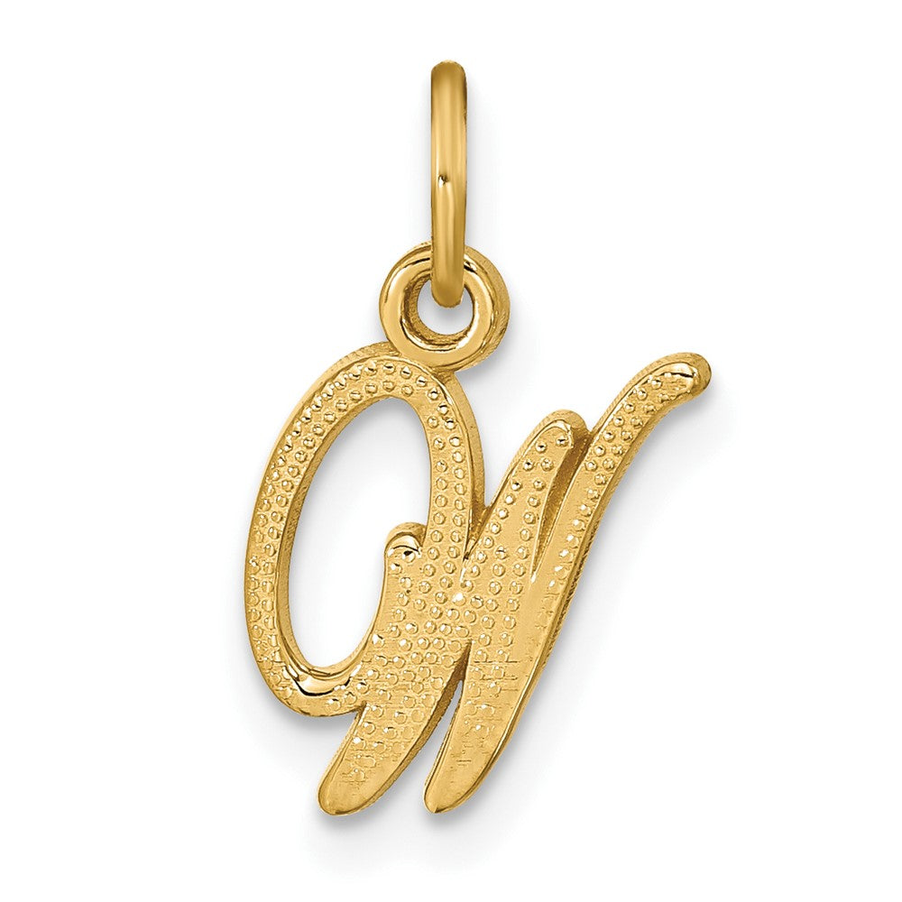14K Gelbgold 14ky Schreibschrift Buchstabe W Initiale Charm