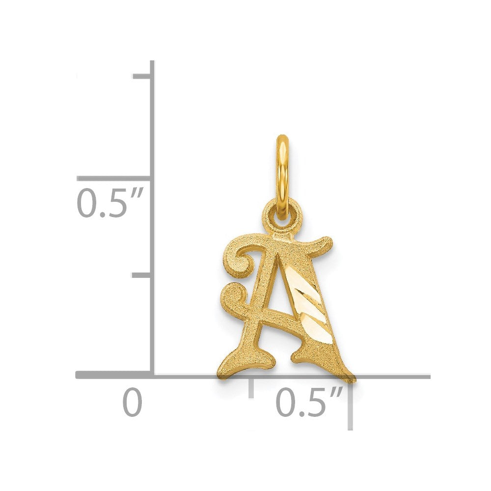 14K Gelbgold Buchstabe A Initiale Charm